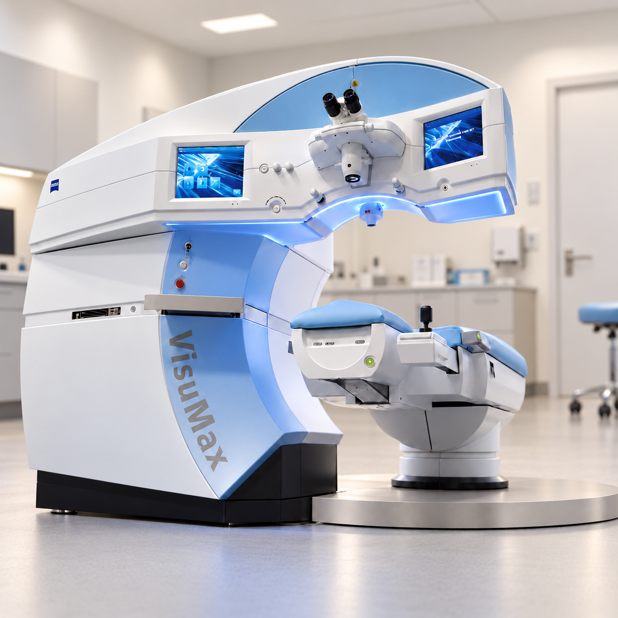 ZEISS VisuMax laser procedure room at Amanat Eye Hospital for SMILE eye surgery in Pakistan